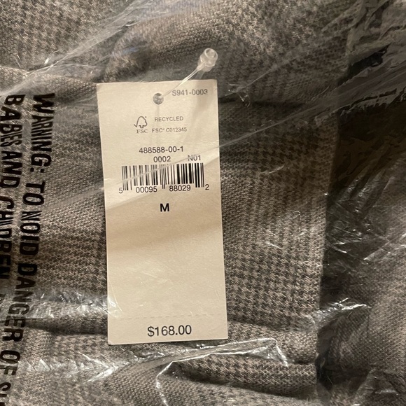 Men’s Gray Plaid Puffer Jacket, Gap, M/Medium - Picture 5 of 7